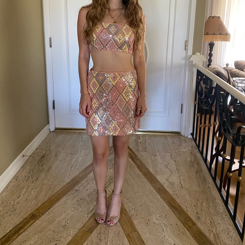 Caroline Constas New York sequined two piece set